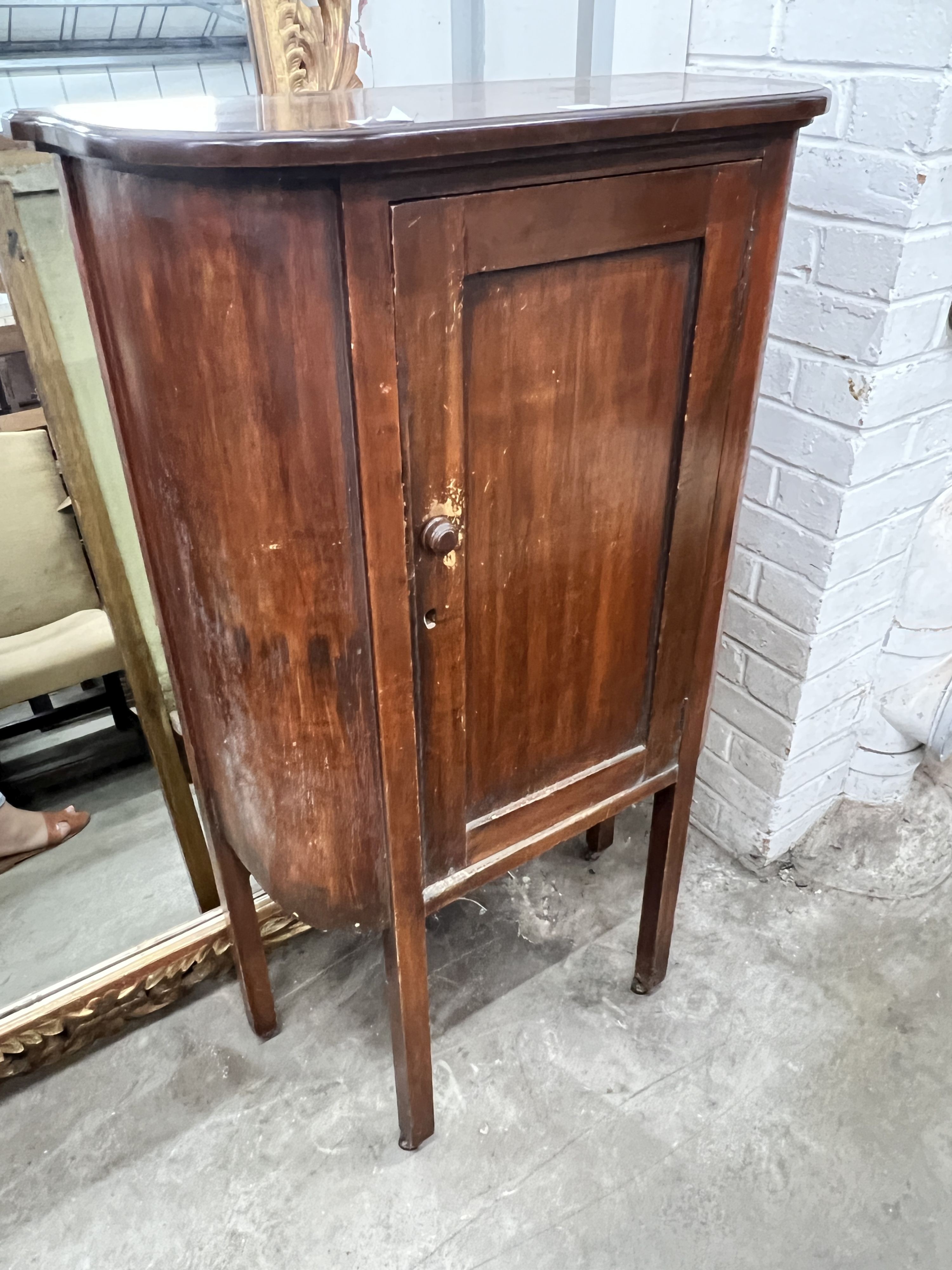 A Victorian mahogany side cabinet, altered, width 71cm, depth 31cm, height 119cm